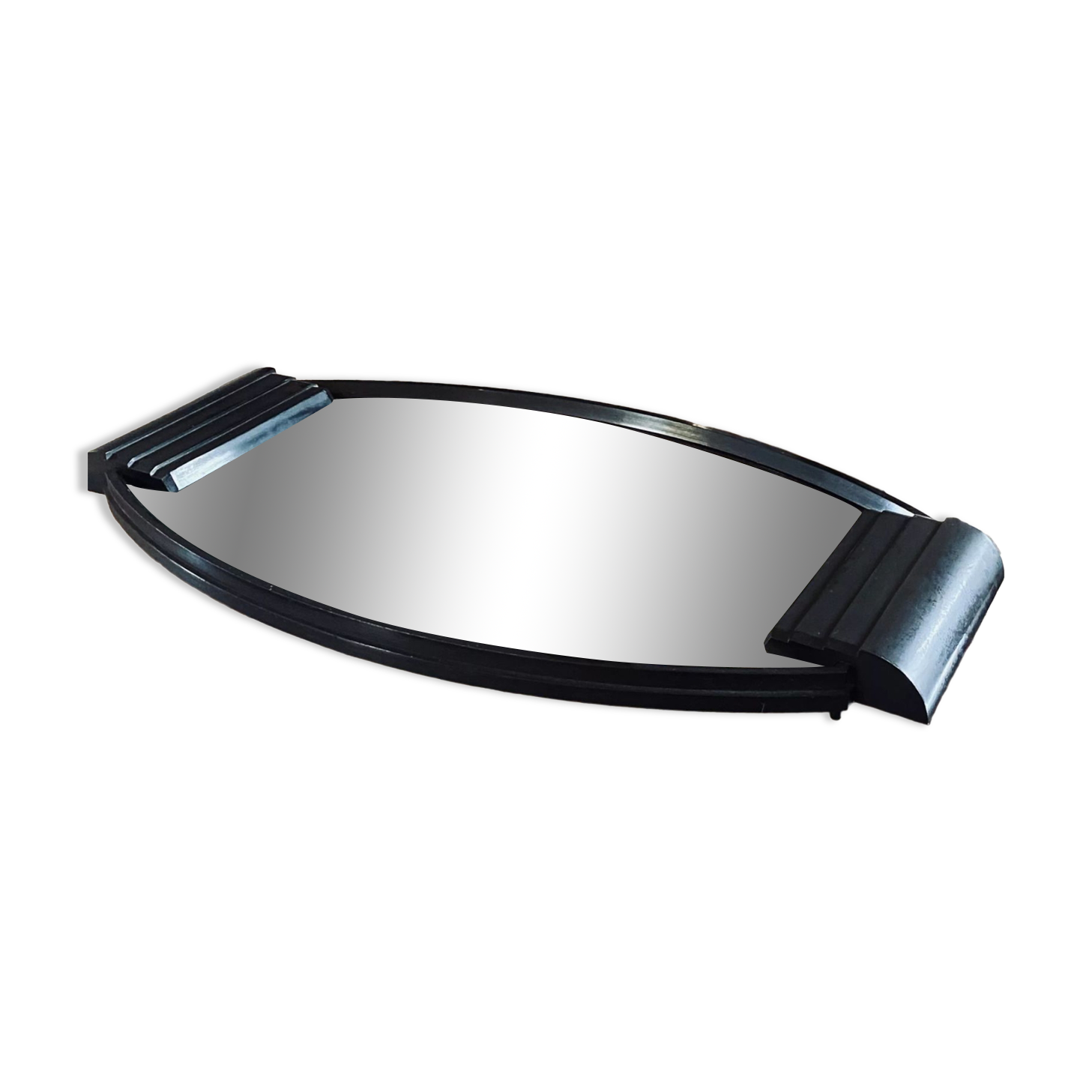 Art deco cubist bakelite mirrored tray, France 1930s