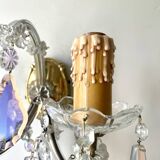 Pair of Marie Thérèse double wall lights in Bohemian crystal