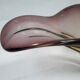 Coupe à fruit verre de Murano vintage 1960 mauve jaune
