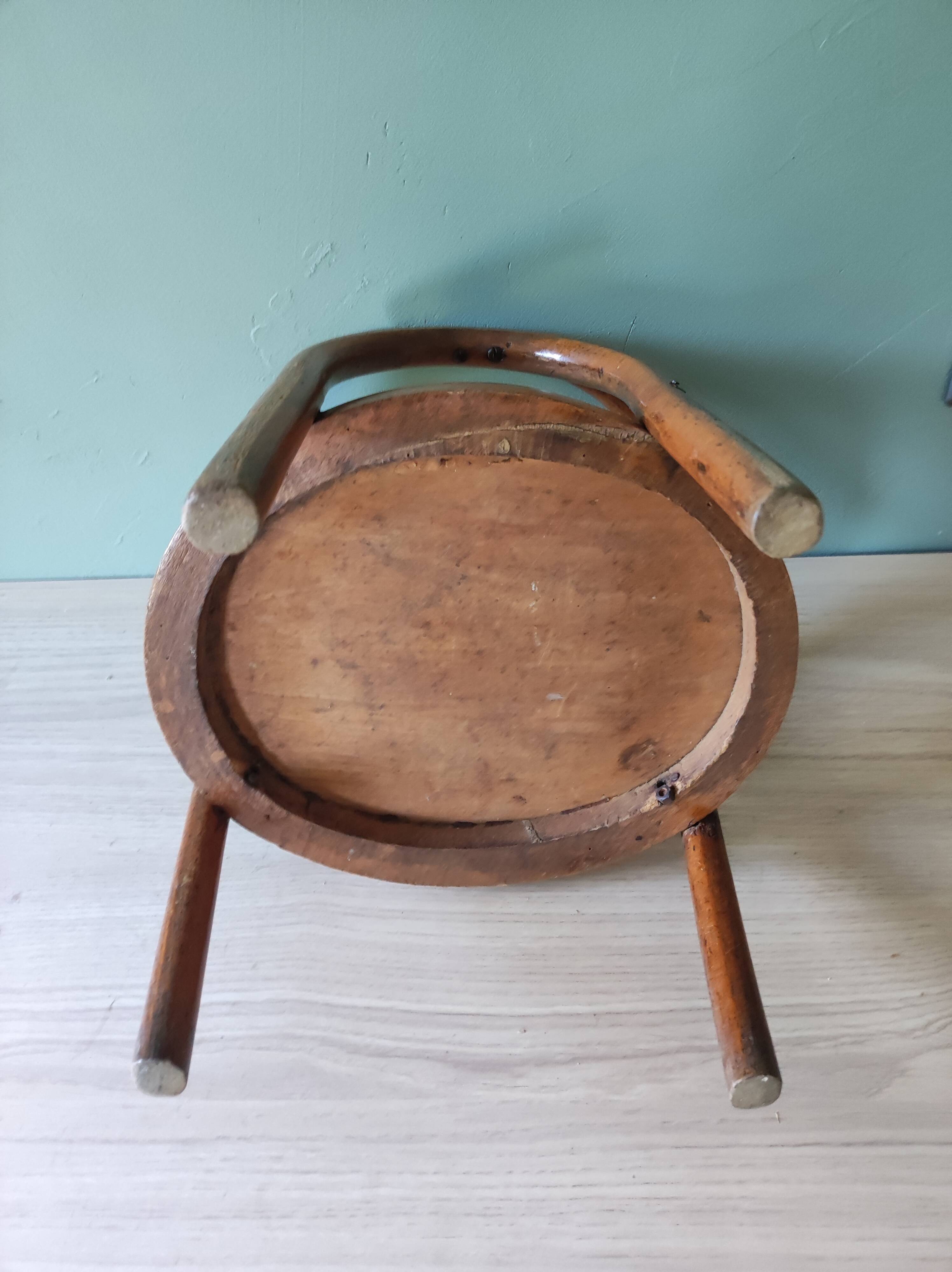 Armchair child curved wood art deco style