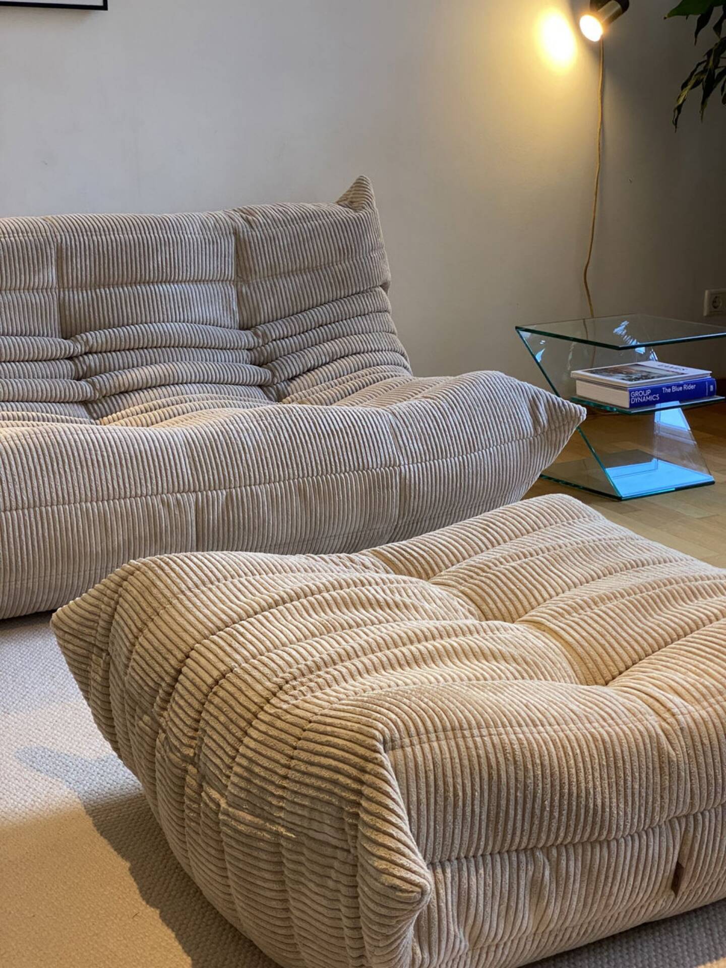 Ligne roset – ensemble togo 4 pièces – velours côtelé beige