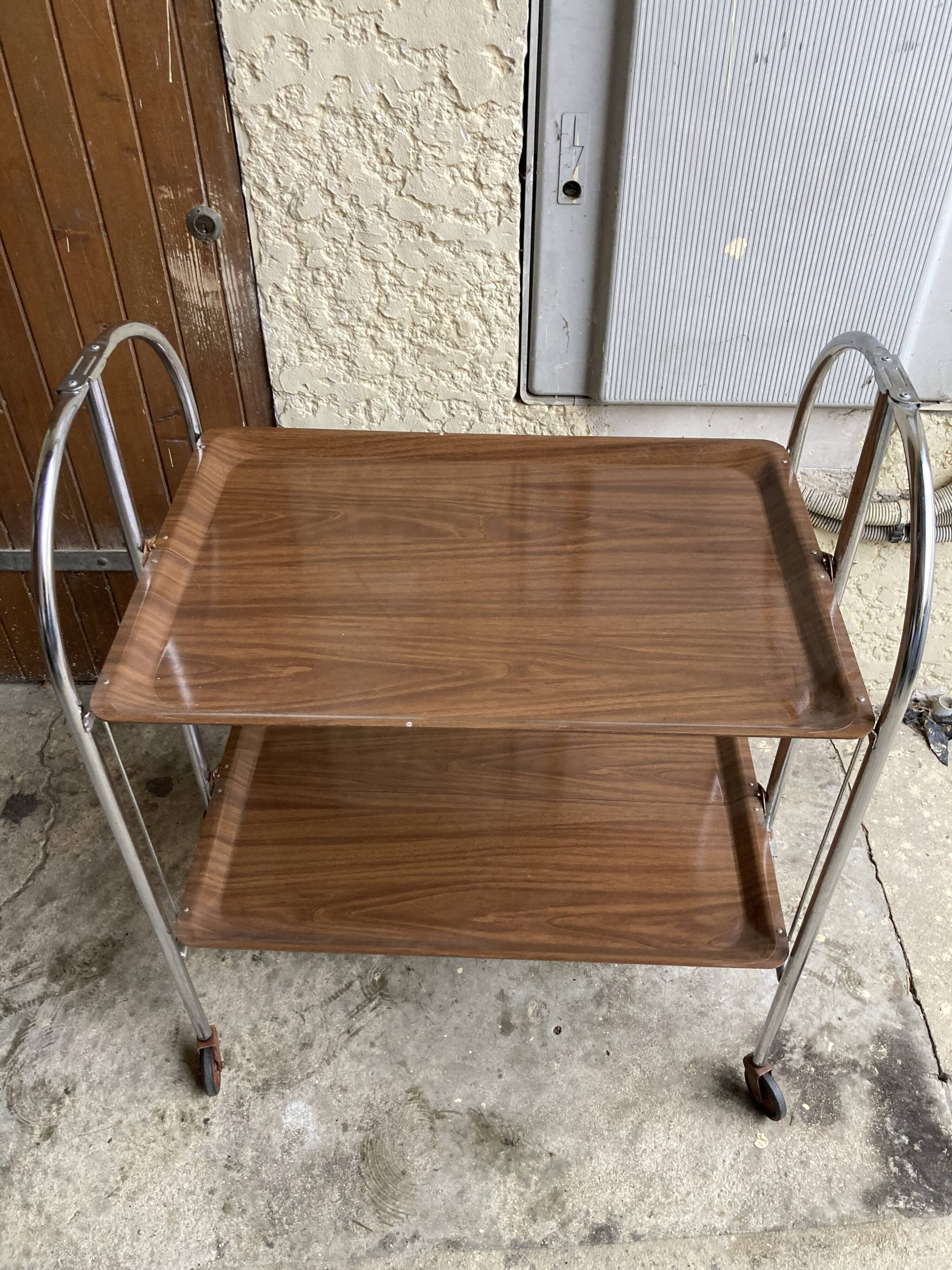 Vintage folding trolley serving cart