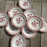 10 Fenal BADONVILLER soup plates - opaque porcelain - vintage