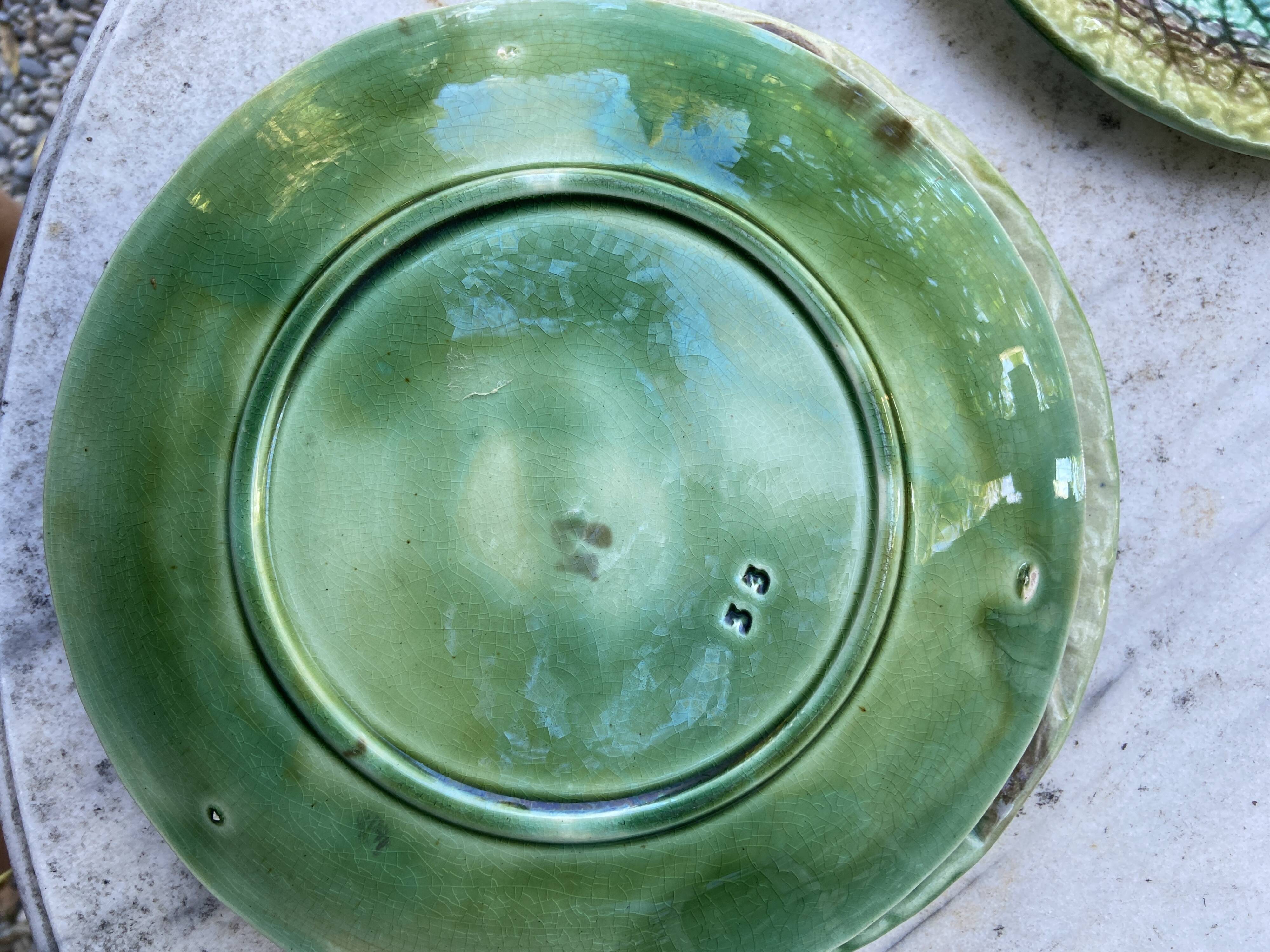 Set 8 slush plates with leaf decoration