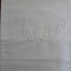 Antique sheets in white linen thread and 2 monogram pillowcases