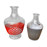 Lot of 2 carafe screen print year 50.