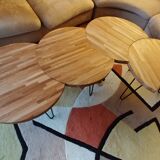 Industrial-style solid wood modular coffee table