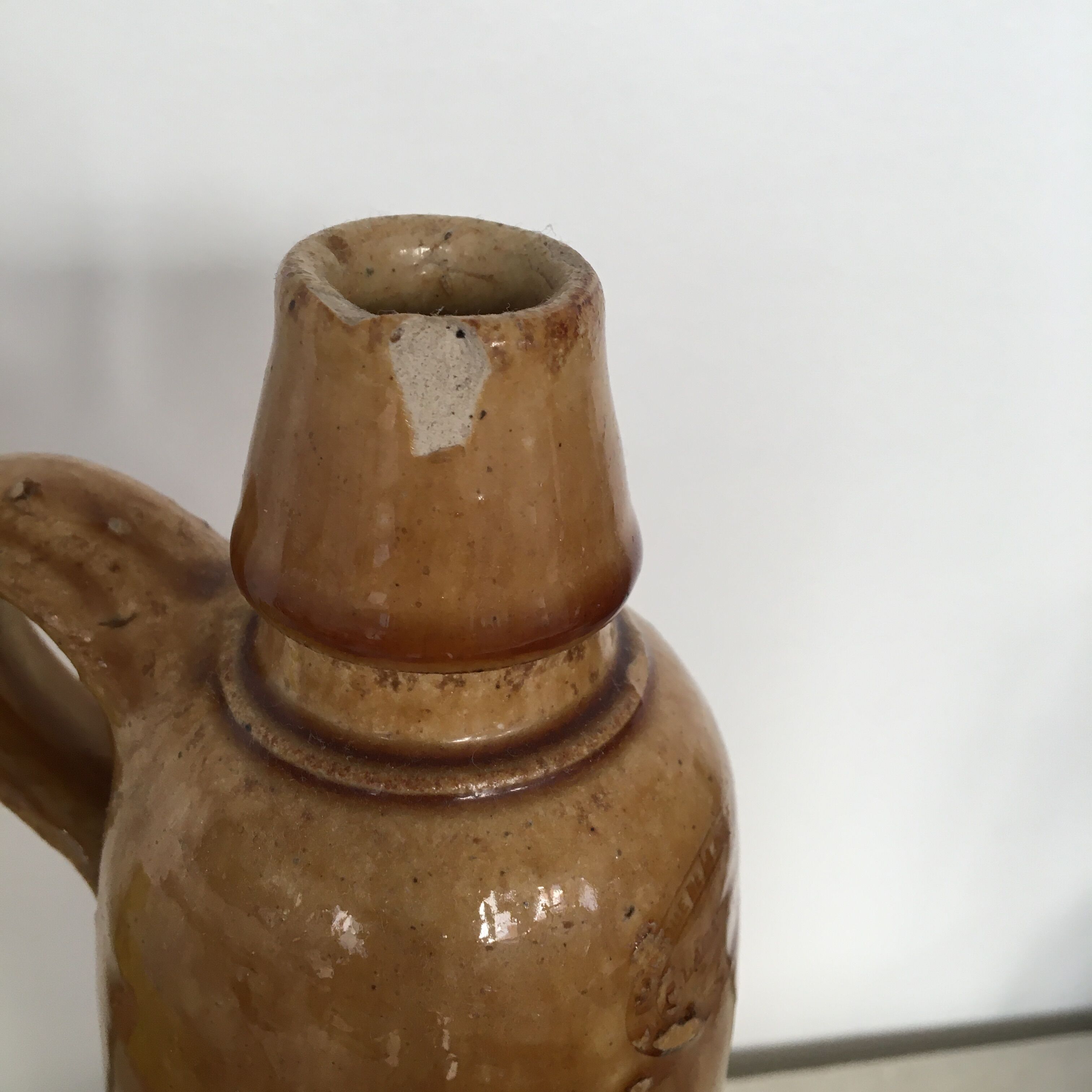 Bottle in glazed stoneware stamped labarre