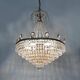 Large and antique chandelier, brass crown ceiling light, 7 tiers, 6 lights