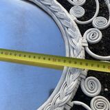 large white rattan mirror 77 x 60