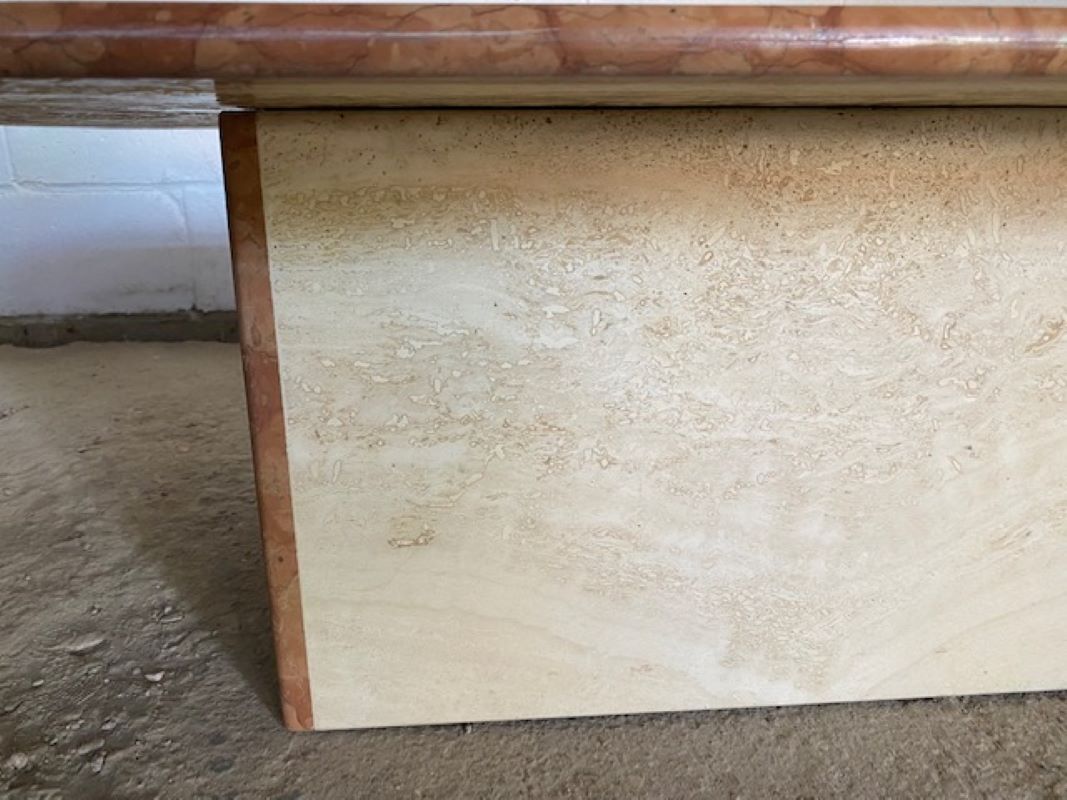 Travertine coffee table vintage marble 70s