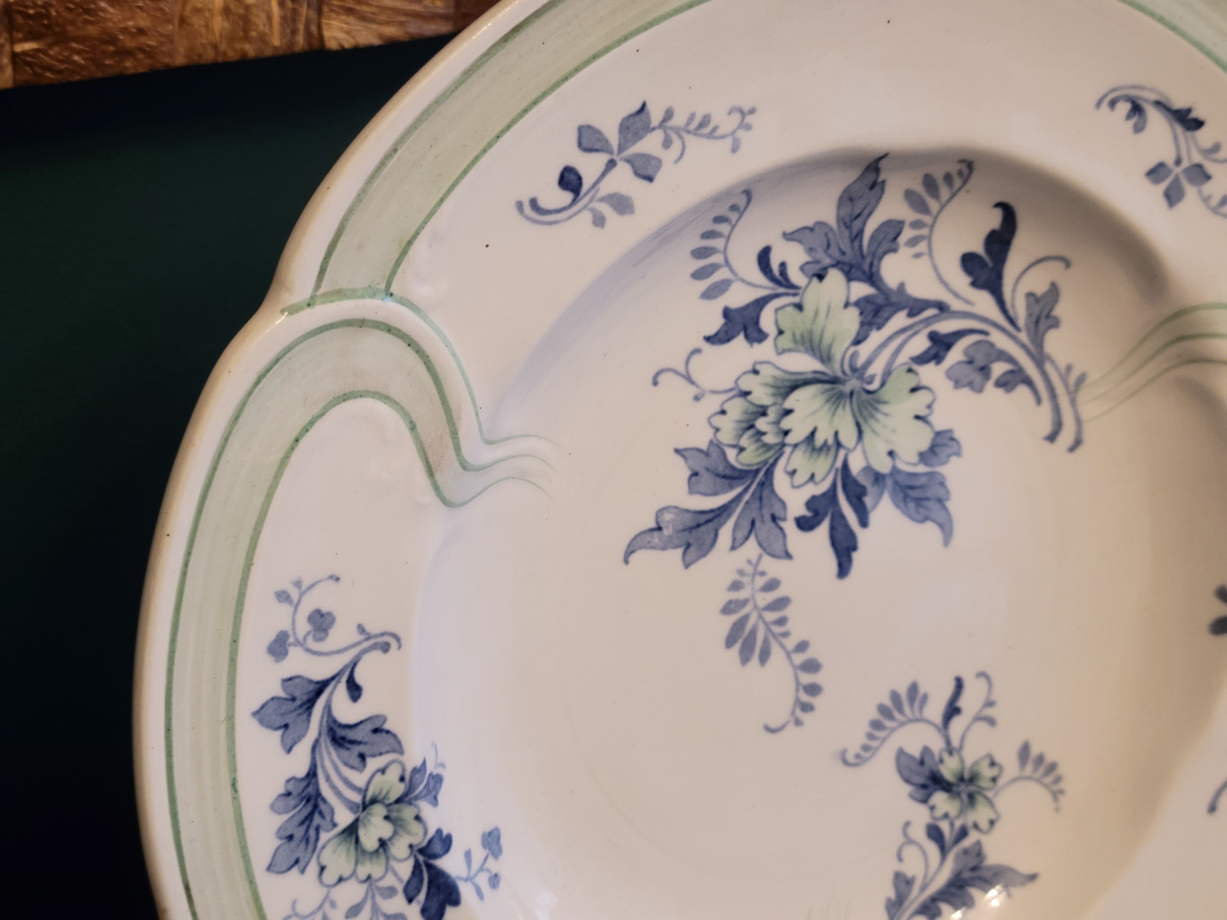 9 old K&G Lunéville hollow plates Regency model