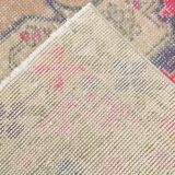 Turkish Cream Pink Oriental Vintage Rug, 121x208Cm