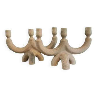 Suzanne ramié atelier madoura 1950 paire de bougeoirs