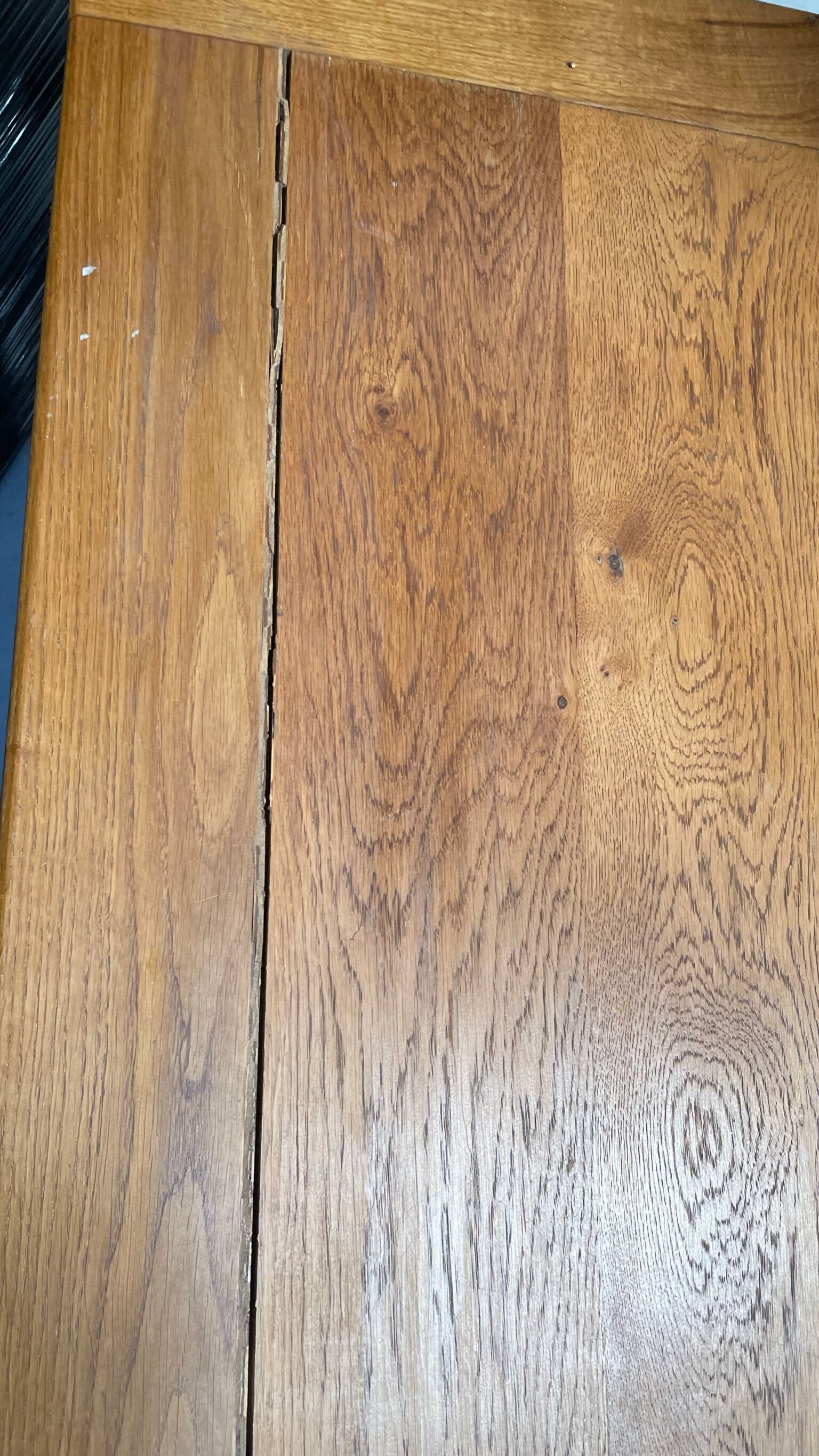 Wooden farmhouse table