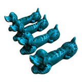 Green ceramic dog knife holder