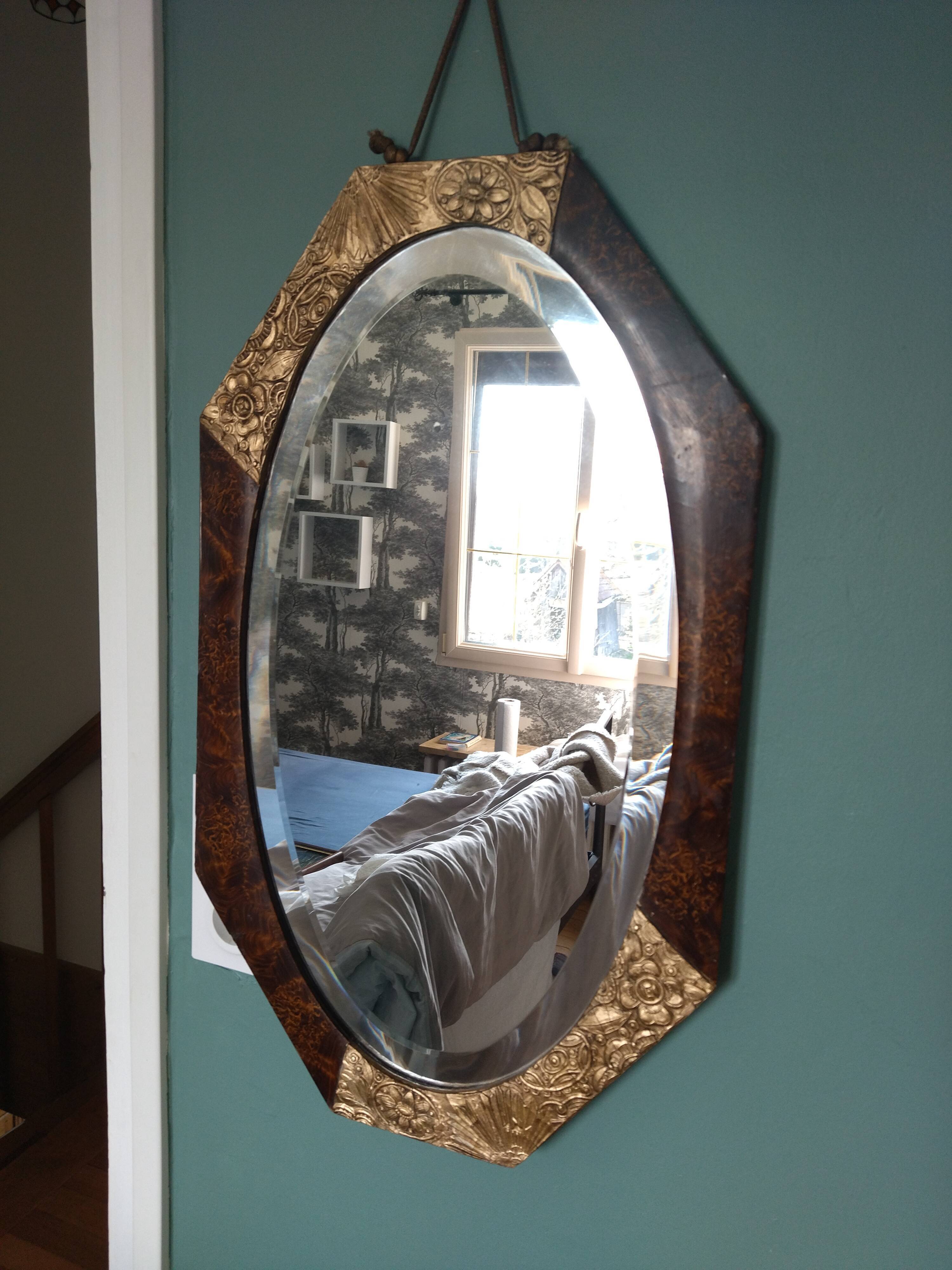 Antique mirror beveled art deco