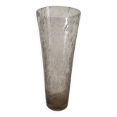 Bubble glass vase signed Biot – Pink beige