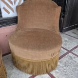 Pair of Napoleon III toad armchairs