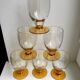 Lot de 6 verres à pieds ambré art déco années 30