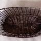 Old basket/basket in woven silver metal