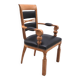 Neo-Basque style armchair by Benjamin GOMEZ in solid oak and leather, 1940