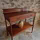 Antique mahogany console with drawer and shelf, French serving table, circa 1900.