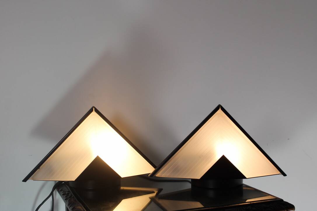 Pyramid Lamp 1980 vintage German x2