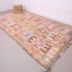 Tapis marocain vintage en laine berbère pêche