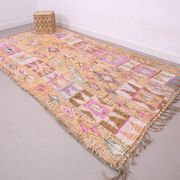 Peach Vintage Moroccan Rug 182 x 348 cm - Berber Wool Rug For Living Room