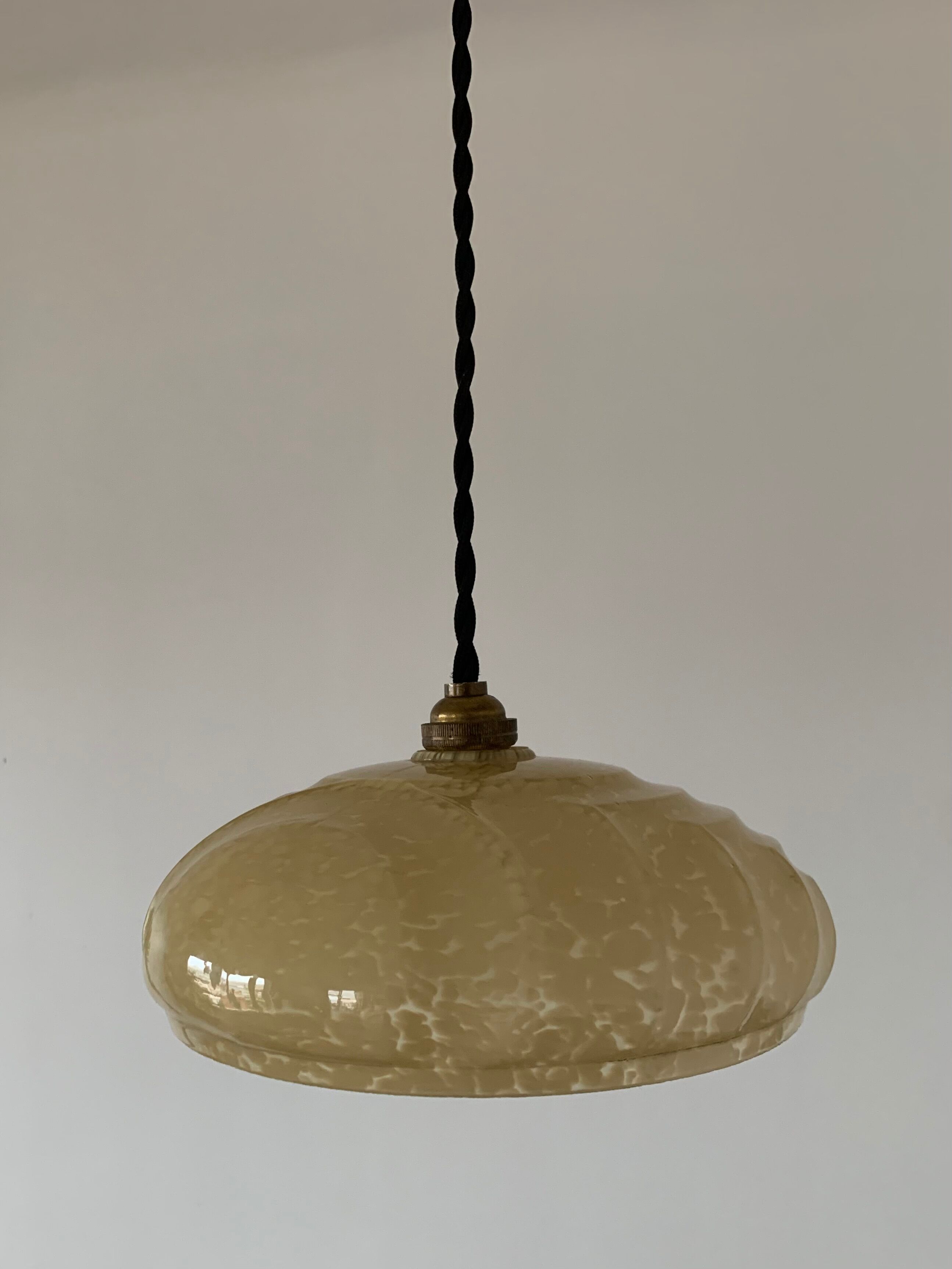 Clichy glass pendant lamp from the 1930s