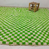 Green azilal berber carpet 280 x 194 cm