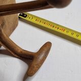 School wall coat rack, old, 5 hooks, 81 cm