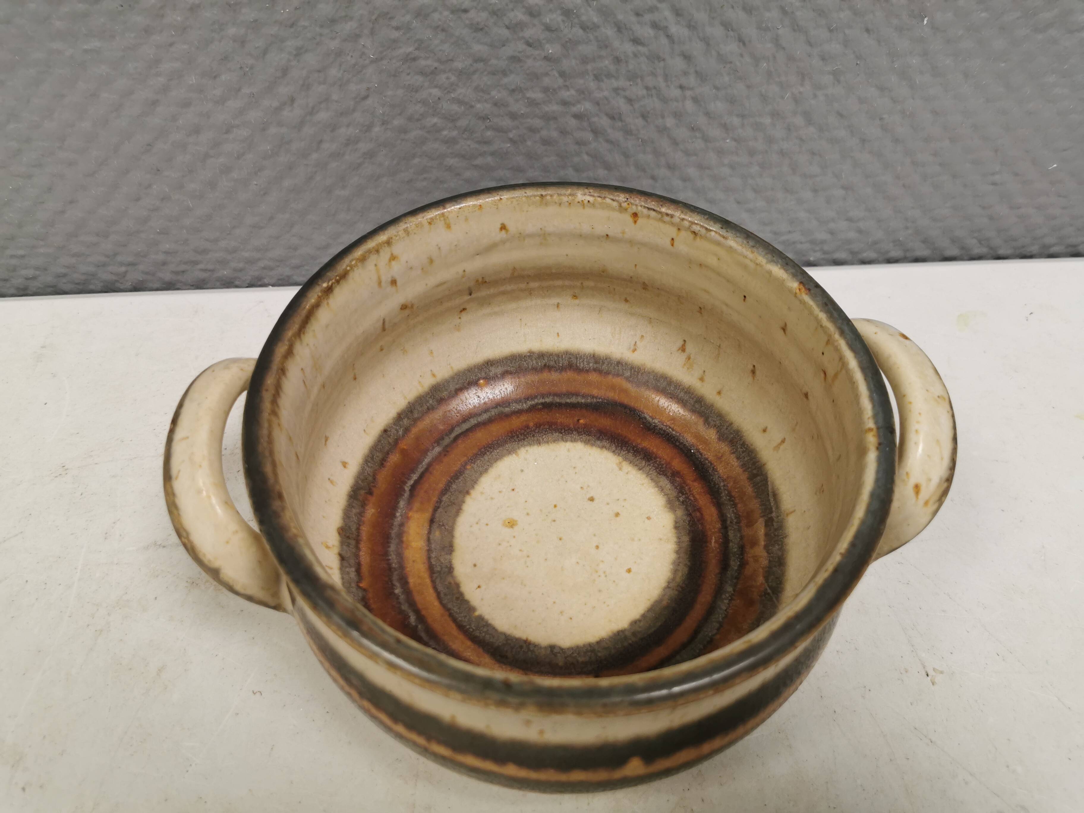 Ceramic bowl with ‘ears’ from Denmark, 1970s by HNB (Hans Nielsen Buch)