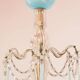 Italian chandelier with 6 arms in blue opaline glass (55 cm)
