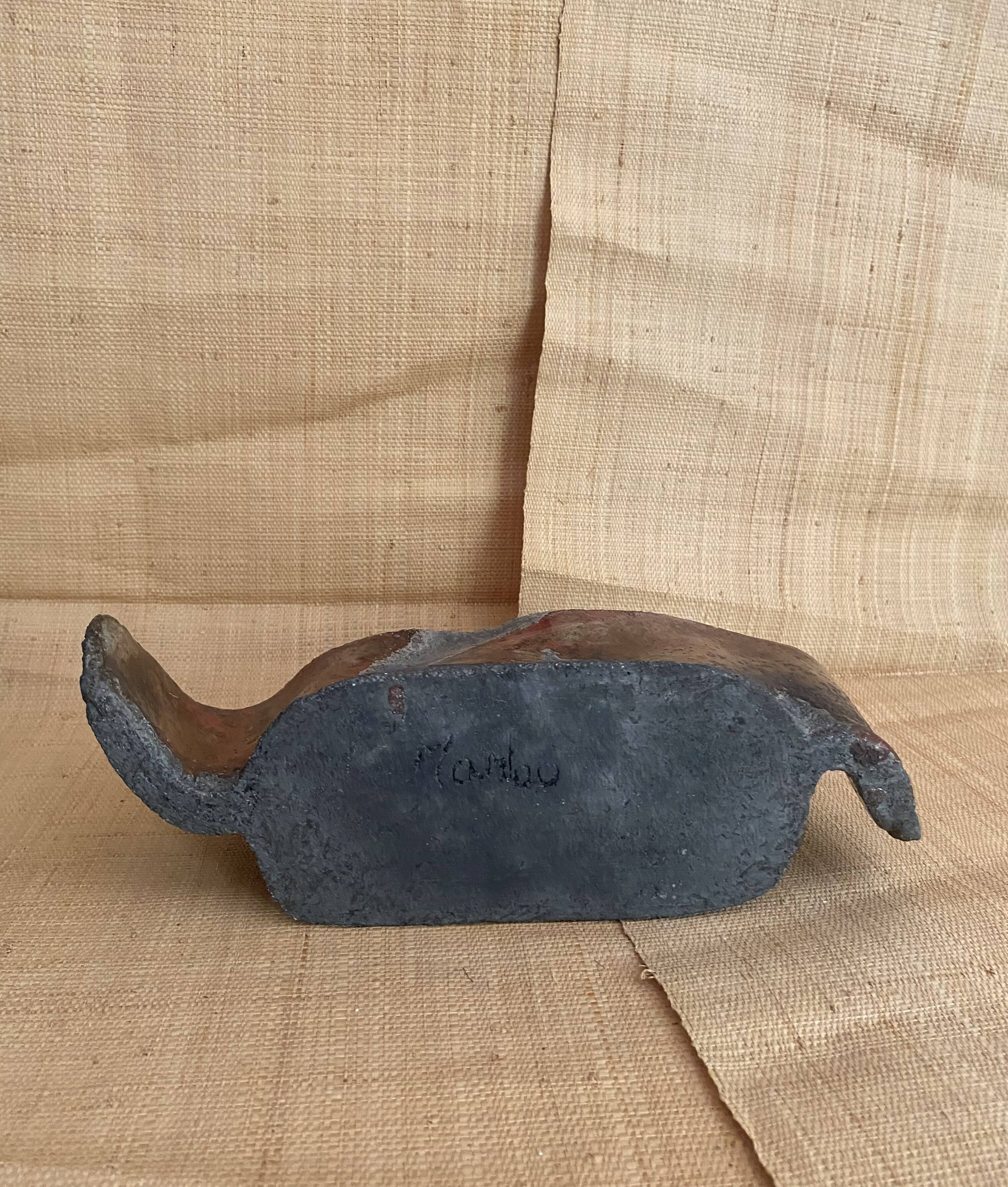 Raku vase signed free form