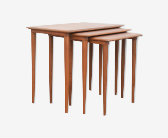 Tables gigognes en teck danois de HH Møbler, Ensemble de 3