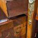 Commode / Half-moon sideboard inlaid – Marble top – Louis XVI style -