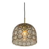 Iron and clear glass pendant from Limburg, Germany, 1960s.