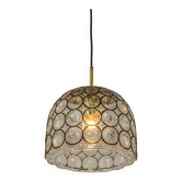 Iron and clear glass pendant from Limburg, Germany, 1960s.