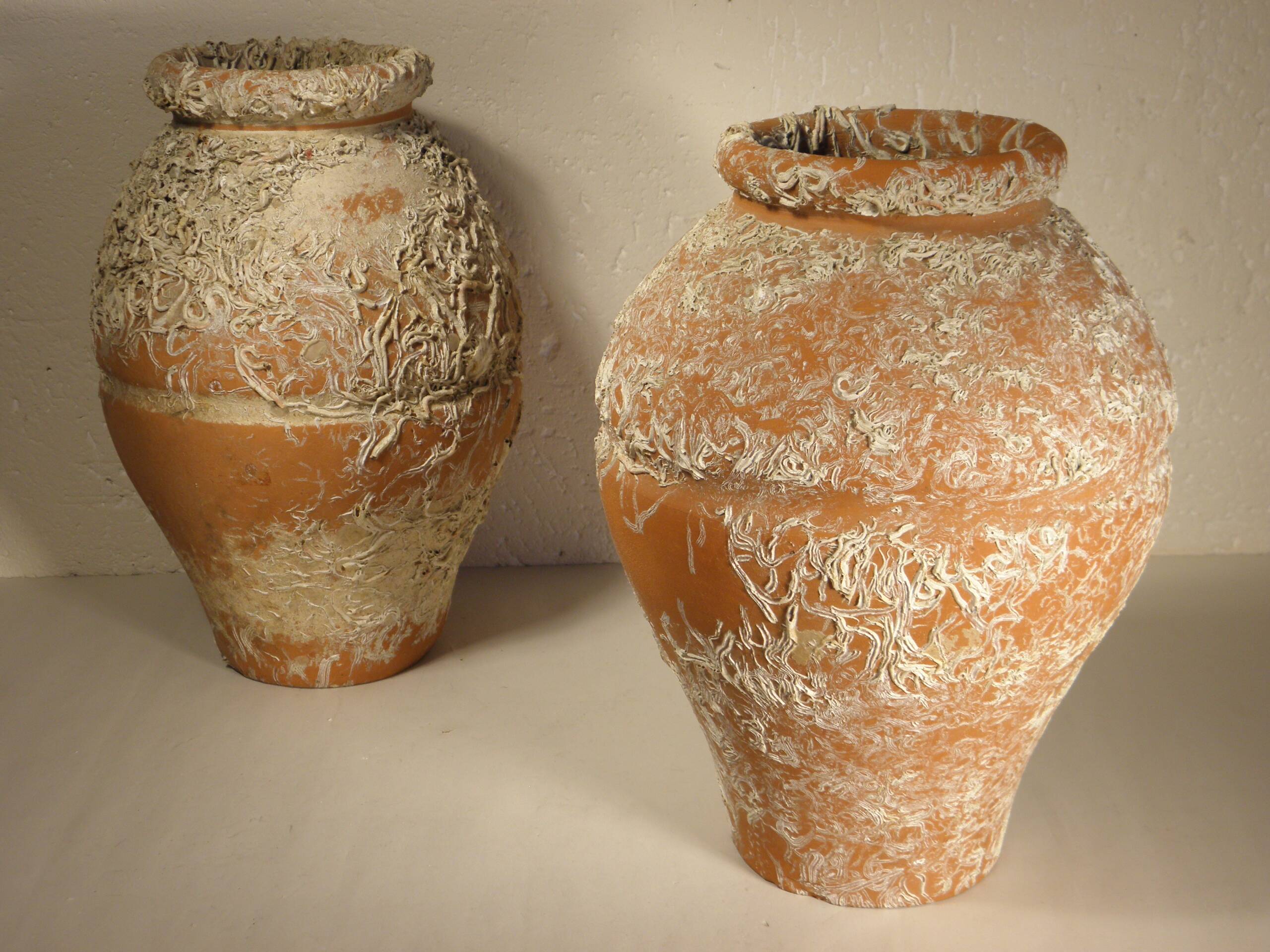 Two ceramic takotsubo pots - Japan