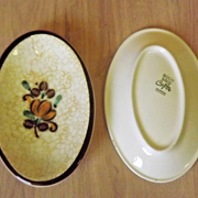 Vintage Boch La Louvière Corfou Collection Paire De Petites Assiettes De Service Ovales