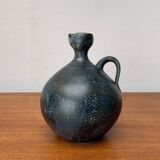 Vintage German brutalist studio pottery vase carafe by Gerhard Liebenthron, 1980.