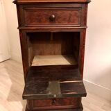 Louis Philippe bedside in walnut magnifying glass veneer