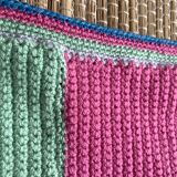 Couverture bébé , plaid crochet vintage 80X90 cm