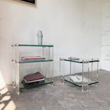 Glass and Plexiglas consoles from the 80s