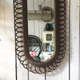 Mirror rattan 44x96cm