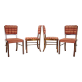 1930s set of 4 art deco dining chairs, czechoslovakia