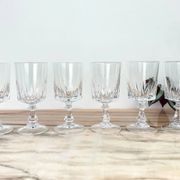 6 Cristal D'Arques Louvre model white wine glasses
