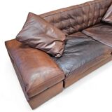 Antonello Mosca giorgetti sofa royal 1970's cognac leather / patina